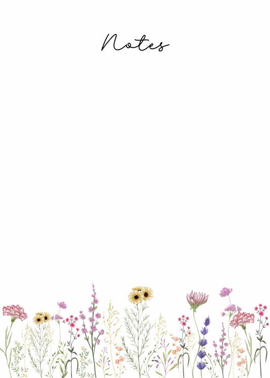 Floral Notes Notepad | 5x7 Cozy Desk Notepad | Cute Stationery Pad | Aesthetic Writing Pad | Desk Accessories | Gift for Her