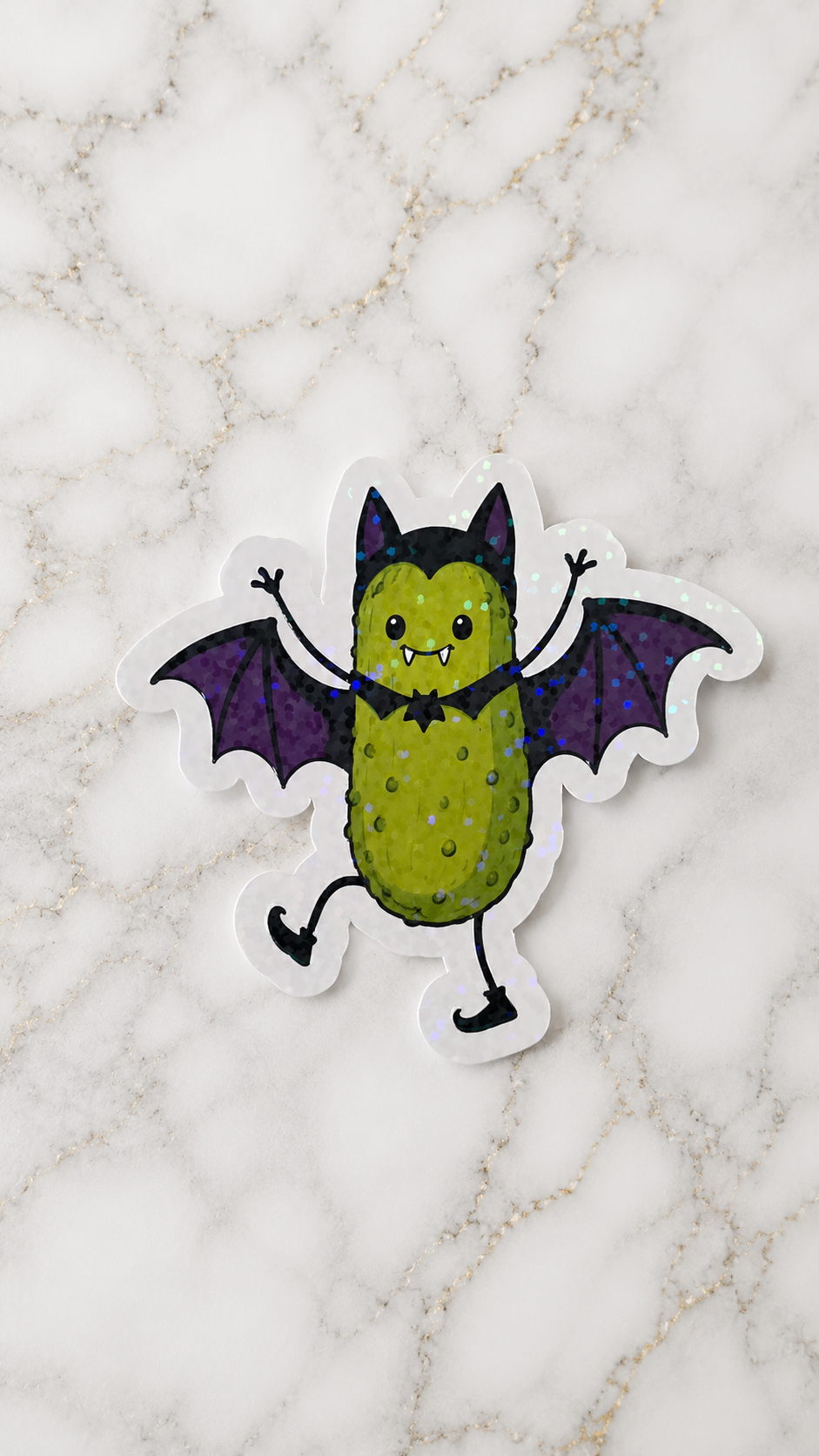 Spooky Pickle Bat Sticker