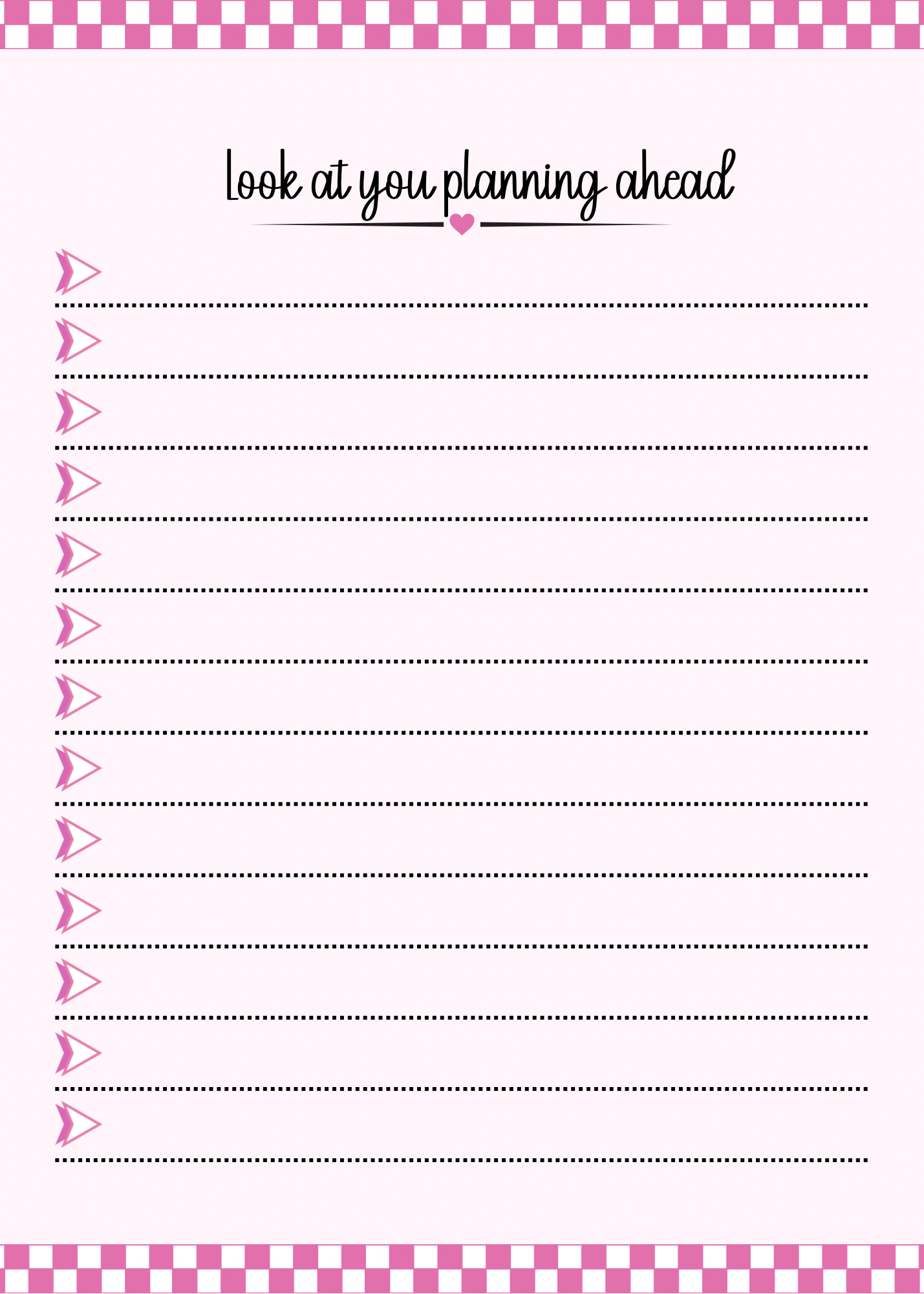 Motivational Heart To-Do list
