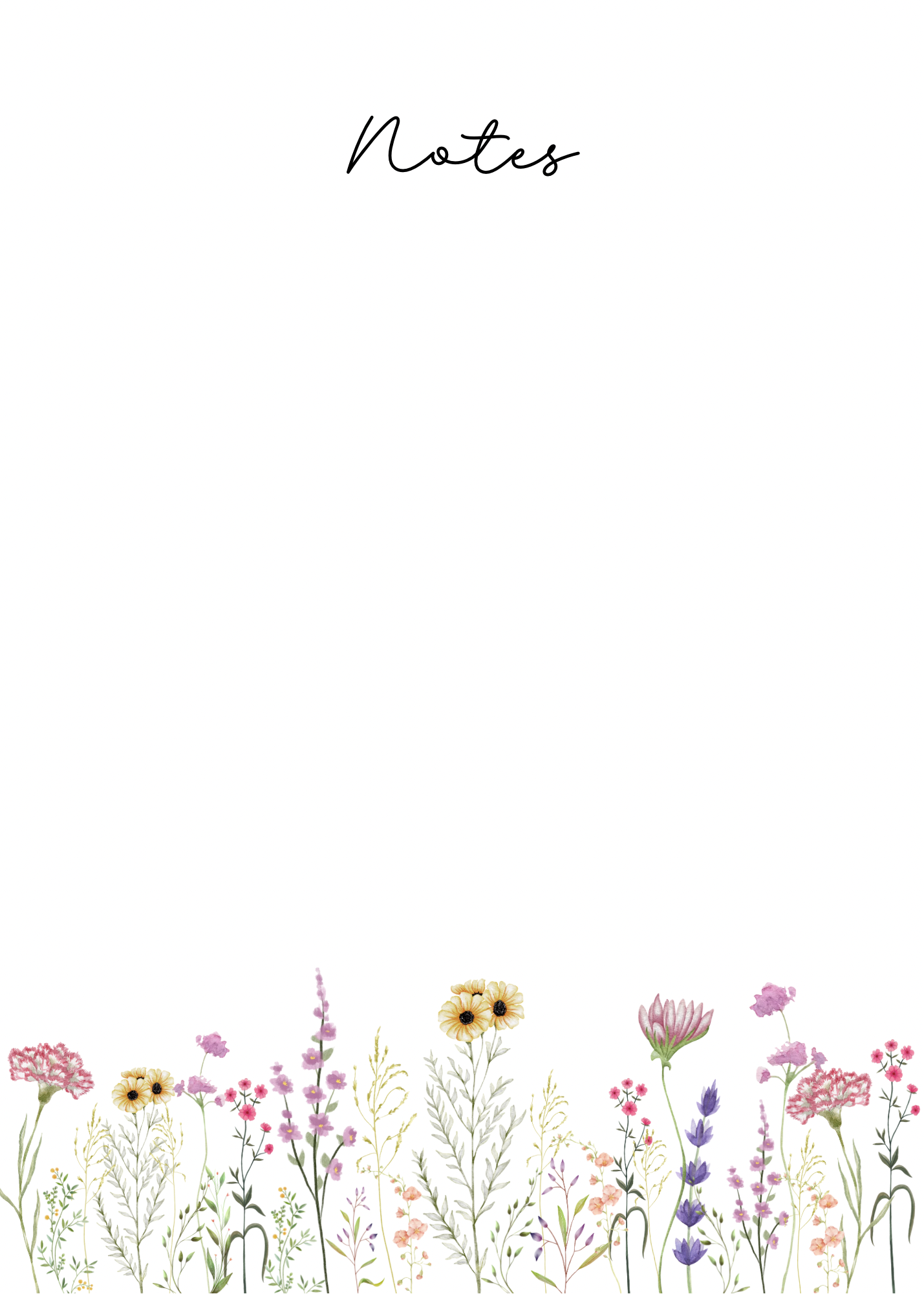 Floral Notes Notepad | 5x7 Cozy Desk Notepad | Cute Stationery Pad | Aesthetic Writing Pad | Desk Accessories | Gift for Her