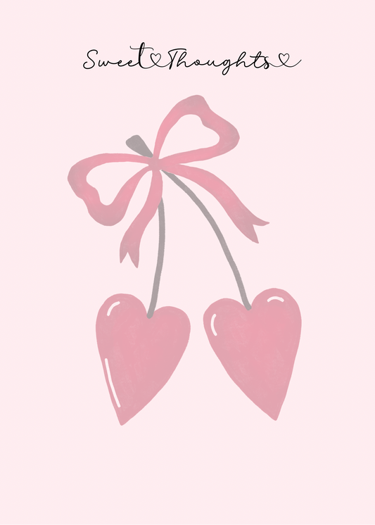 “Sweet Thoughts” Valentine Notepad — Heart Bow Notepad